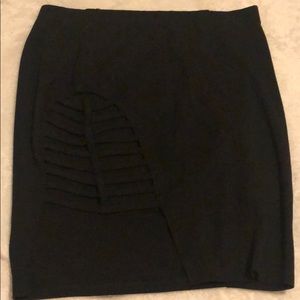Black Caged Midi Skirt